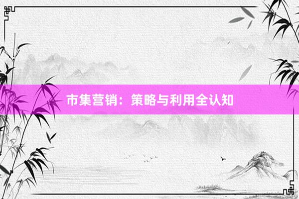 市集营销：策略与利用全认知